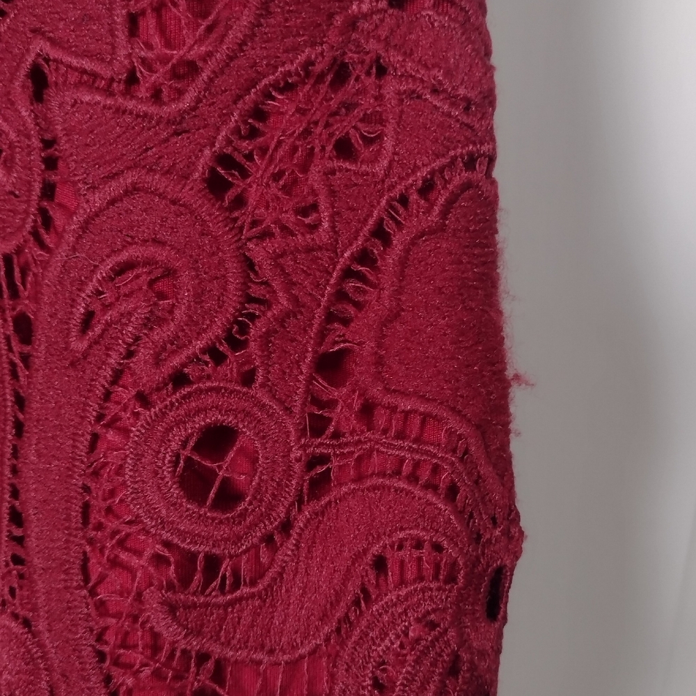 Two Sisters the Label Red Lace Valentina High Low Midi Dress Size 4 - Picture 12 of 16